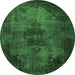 Round Persian Emerald Green Bohemian Rug, abs1760emgrn