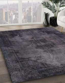 Abstract Gray Persian Rug in Family Room, abs1760