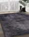 Abstract Gray Persian Rug in Family Room, abs1760