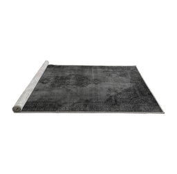 Sideview of Machine Washable Persian Gray Bohemian Rug, wshabs1760gry