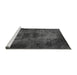 Sideview of Machine Washable Persian Gray Bohemian Rug, wshabs1760gry