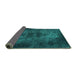 Sideview of Persian Turquoise Bohemian Rug, abs1760turq