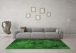 Machine Washable Persian Green Bohemian Area Rugs in a Living Room,, wshabs1760grn