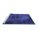 Sideview of Machine Washable Persian Blue Bohemian Rug, wshabs1760blu