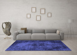 Machine Washable Persian Blue Bohemian Rug in a Living Room, wshabs1760blu