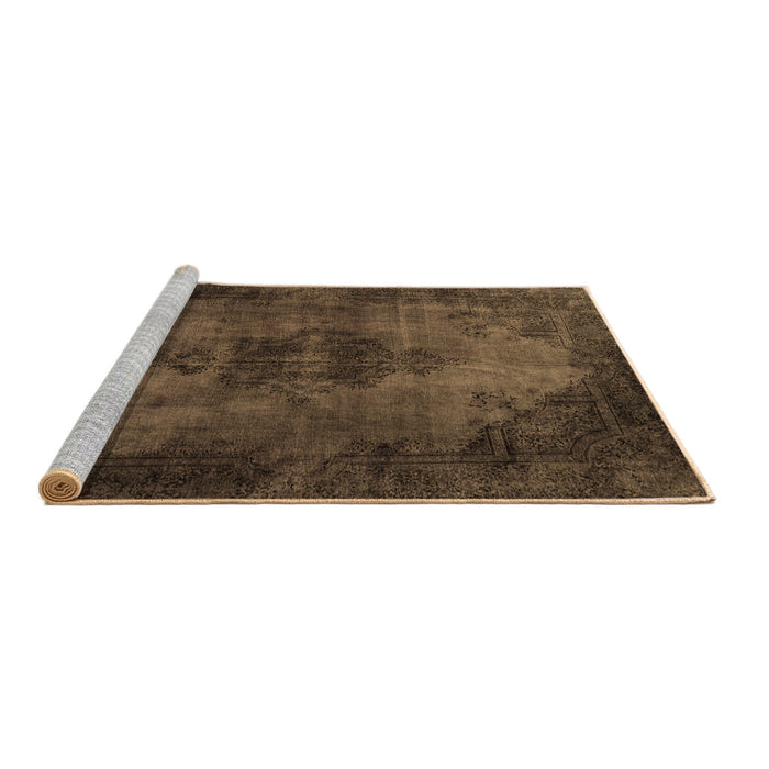 Sideview of Machine Washable Persian Brown Bohemian Rug, wshabs1760brn