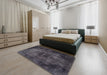 Abstract Gray Persian Rug in a Bedroom, abs1760