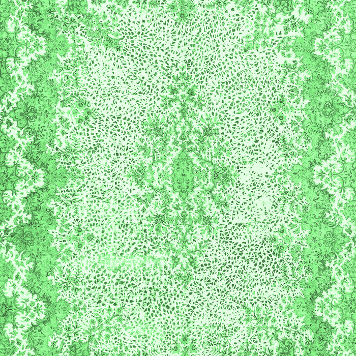 Machine Washable Oriental Emerald Green Traditional Area Rugs, wshabs1761emgrn