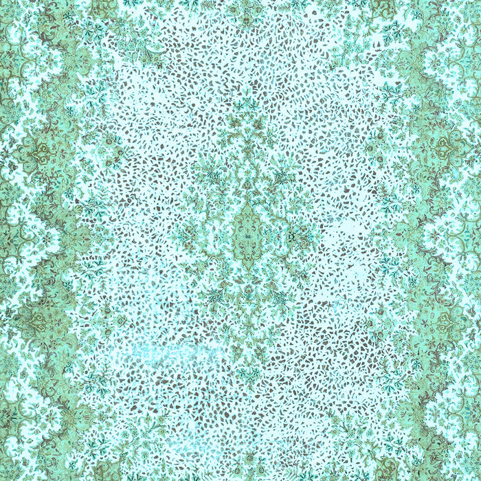 Machine Washable Oriental Light Blue Traditional Rug, wshabs1761lblu