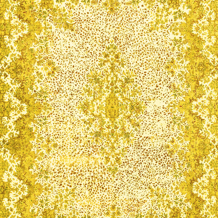 Machine Washable Oriental Yellow Traditional Rug, wshabs1761yw