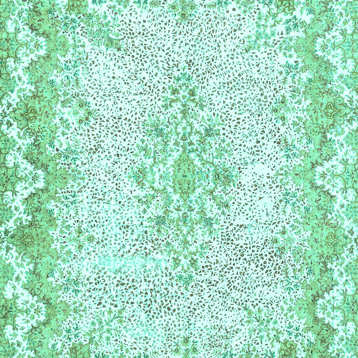 Machine Washable Oriental Turquoise Traditional Area Rugs, wshabs1761turq