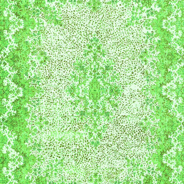 Machine Washable Oriental Green Traditional Area Rugs, wshabs1761grn