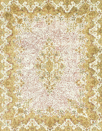 Machine Washable Abstract Gold Rug, wshabs1761