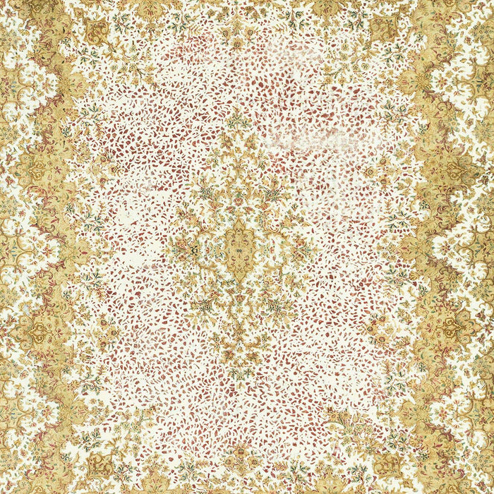 Machine Washable Abstract Gold Rug, wshabs1761