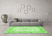 Machine Washable Oriental Green Traditional Area Rugs in a Living Room,, wshabs1761grn