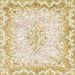 Square Abstract Gold Oriental Rug, abs1761