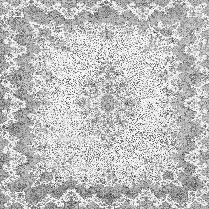 Square Oriental Gray Traditional Rug, abs1761gry