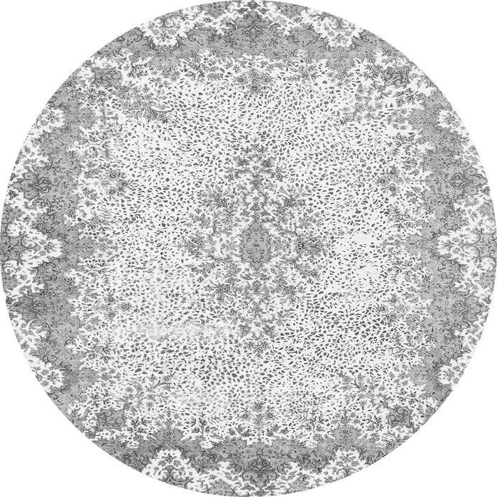 Round Oriental Gray Traditional Rug, abs1761gry