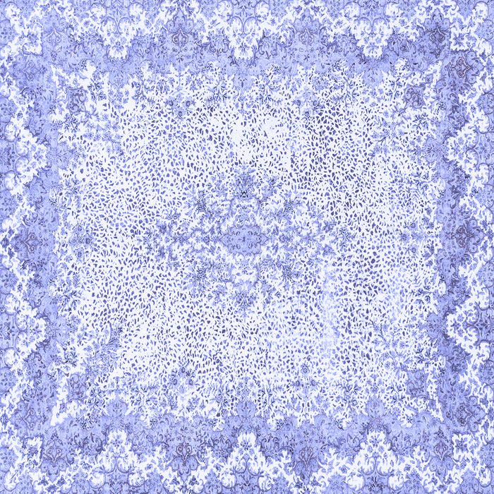 Square Machine Washable Oriental Blue Traditional Rug, wshabs1761blu