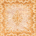 Square Machine Washable Oriental Orange Traditional Area Rugs, wshabs1761org