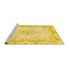 Sideview of Machine Washable Oriental Yellow Traditional Rug, wshabs1761yw