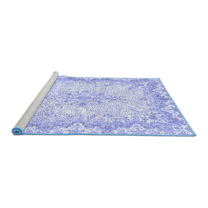 Sideview of Machine Washable Oriental Blue Traditional Rug, wshabs1761blu