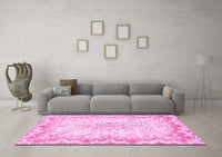 Machine Washable Oriental Pink Traditional Rug, wshabs1761pnk