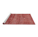 Sideview of Machine Washable Abstract Red Rug, wshabs1762