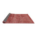 Sideview of Abstract Red Modern Rug, abs1762