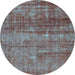 Round Abstract Light Blue Modern Rug, abs1762lblu