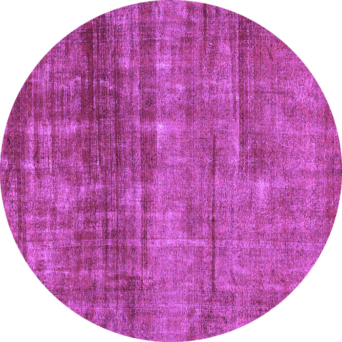 Round Abstract Purple Modern Rug, abs1762pur