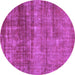 Round Abstract Purple Modern Rug, abs1762pur