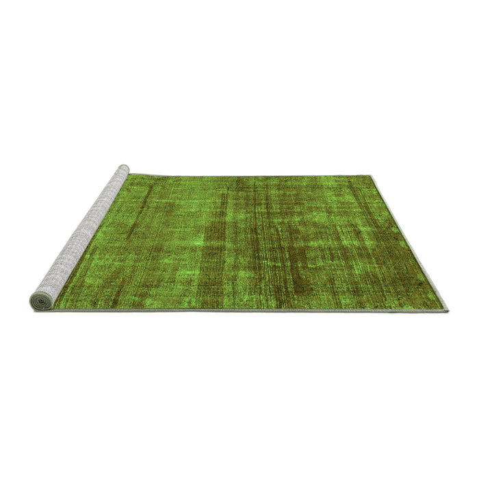 Sideview of Machine Washable Abstract Green Modern Area Rugs, wshabs1762grn