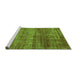 Sideview of Machine Washable Abstract Green Modern Area Rugs, wshabs1762grn