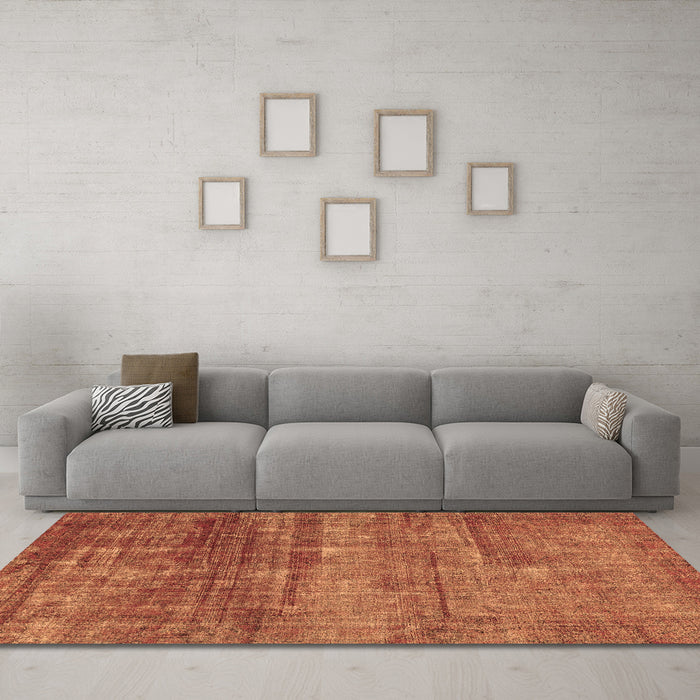 Machine Washable Abstract Brown Modern Rug in a Living Room,, wshabs1762brn