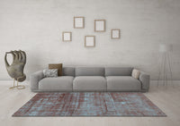 Machine Washable Abstract Light Blue Modern Rug, wshabs1762lblu