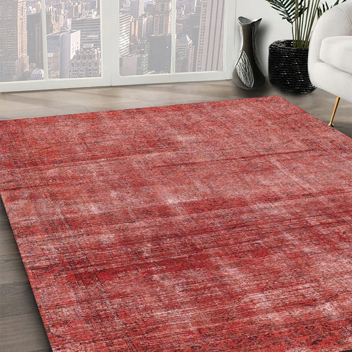 Abstract Red Modern Rug in Family Room, abs1762