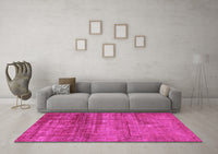 Machine Washable Abstract Pink Modern Rug, wshabs1762pnk