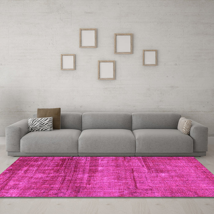Machine Washable Abstract Pink Modern Rug in a Living Room, wshabs1762pnk