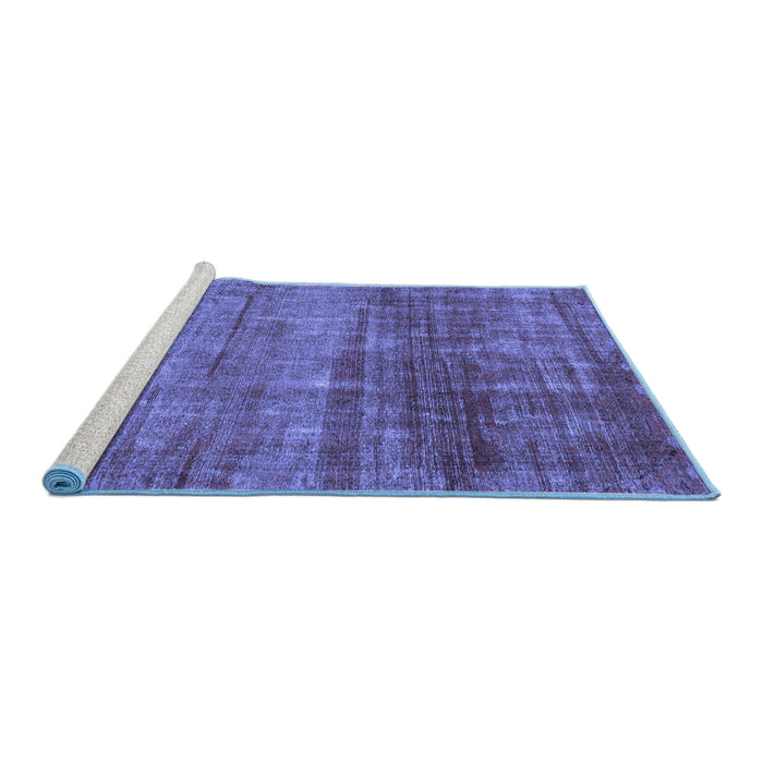 Sideview of Machine Washable Abstract Blue Modern Rug, wshabs1762blu