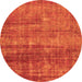 Round Machine Washable Abstract Orange Modern Area Rugs, wshabs1762org