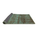 Sideview of Abstract Turquoise Modern Rug, abs1762turq