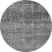 Round Machine Washable Abstract Gray Modern Rug, wshabs1762gry