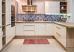 Abstract Red Modern Rug in a Kitchen, abs1762