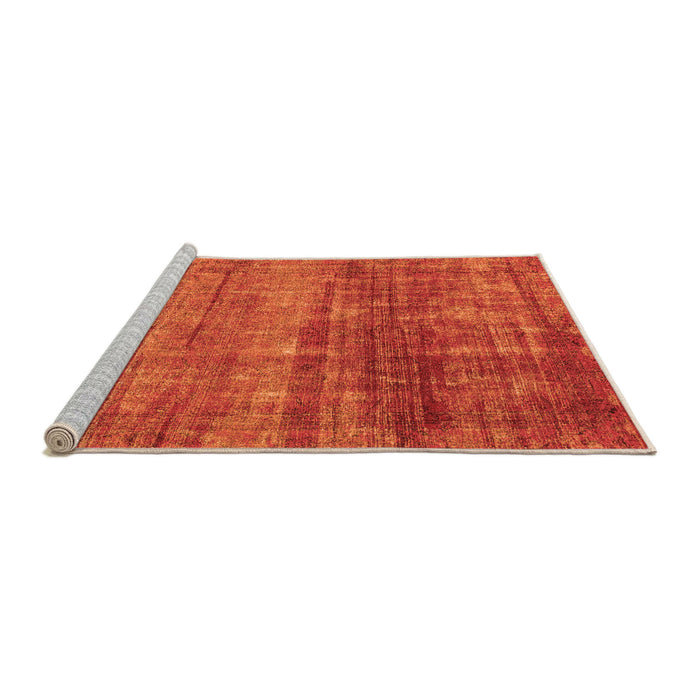 Sideview of Machine Washable Abstract Orange Modern Area Rugs, wshabs1762org