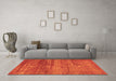 Machine Washable Abstract Orange Modern Area Rugs in a Living Room, wshabs1762org