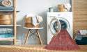 Machine Washable Abstract Red Rug in a Washing Machine, wshabs1762