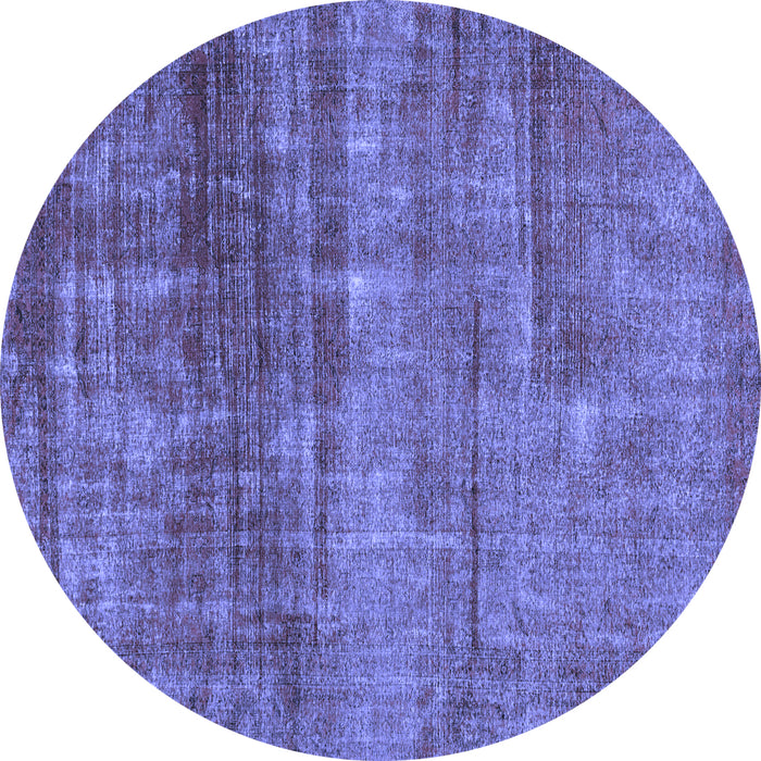 Round Abstract Blue Modern Rug, abs1762blu