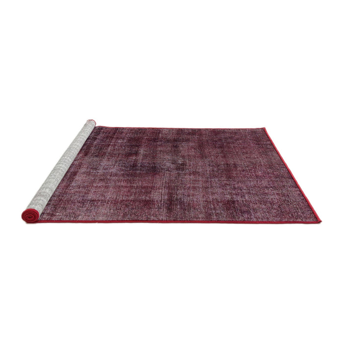 Sideview of Machine Washable Abstract Tulip Pink Rug, wshabs1763