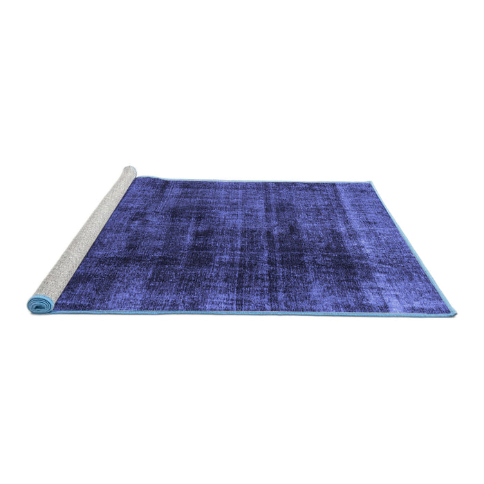 Sideview of Machine Washable Abstract Blue Modern Rug, wshabs1763blu